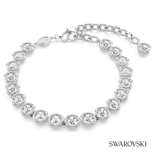 Imber Tennis bracelet, Round cut, White, Rhodium plated – item 5682666