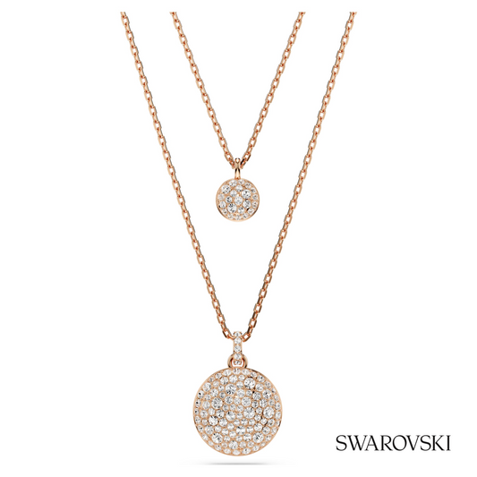 Sublima layered pendant, White, 18K rose gold finish – item 5683449