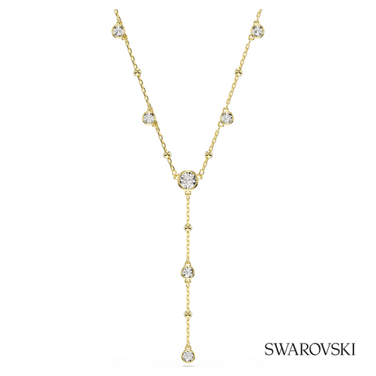 Imber y necklace, Round cut, White, 18K gold finish – item 5684510