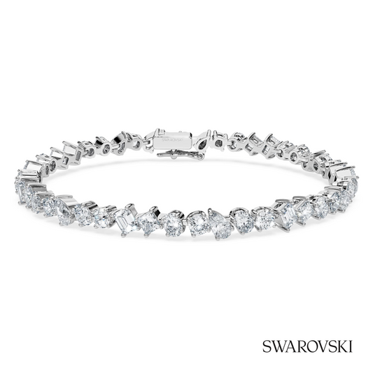 Galaxy Tennis bracelet, Lab-grown diamonds 5 ct tw, Mixed shapes, 14K white gold – item 5684756