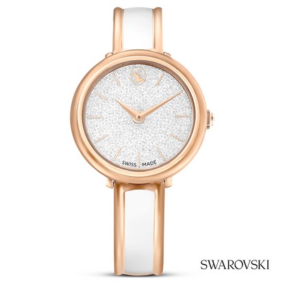 Crystalline bangle watch, Swiss Made, Metal bracelet