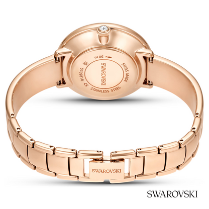 Crystalline bangle watch, Swiss Made, Metal bracelet