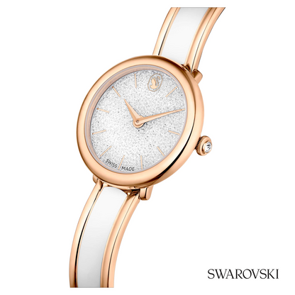 Crystalline bangle watch, Swiss Made, Metal bracelet