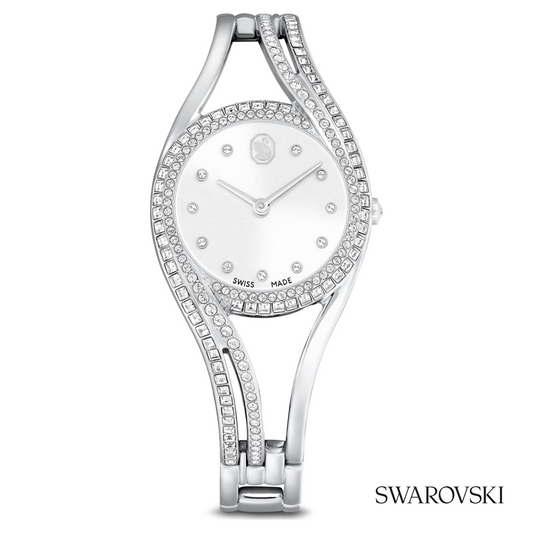 Hyperbola bangle watch, Swiss Made, Metal bracelet