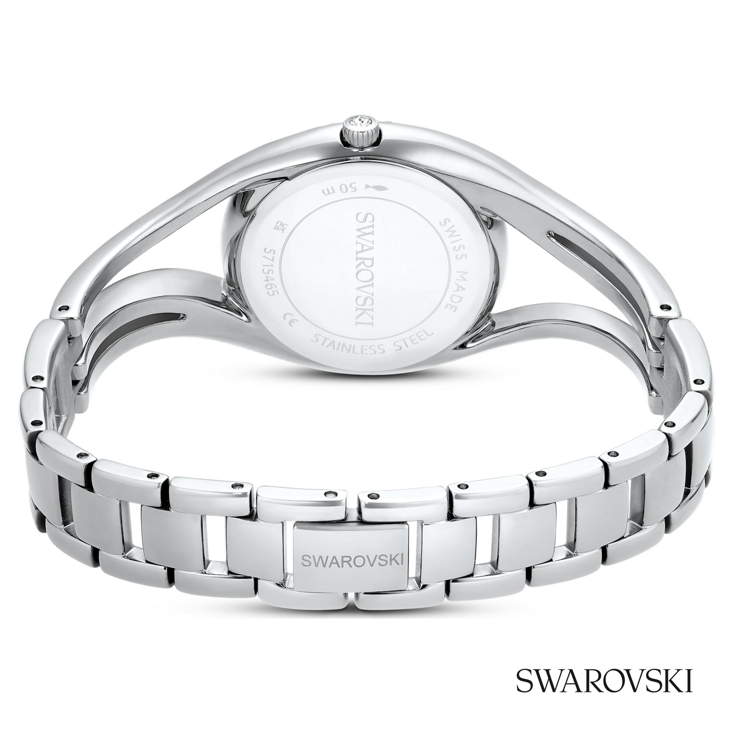 Hyperbola bangle watch, Swiss Made, Metal bracelet