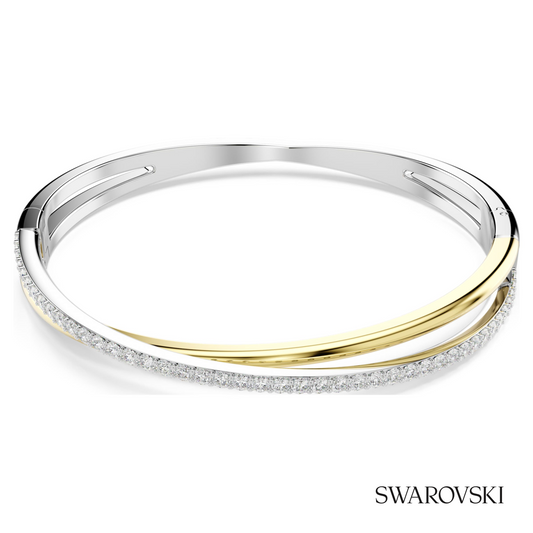 Hyperbola bangle, Round cut, White, Mixed metal finish – item 5689720