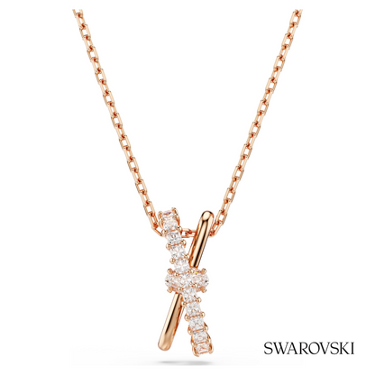 Hyperbola pendant, Mixed cuts, Twist, White, 18K rose gold finish – item 5689788