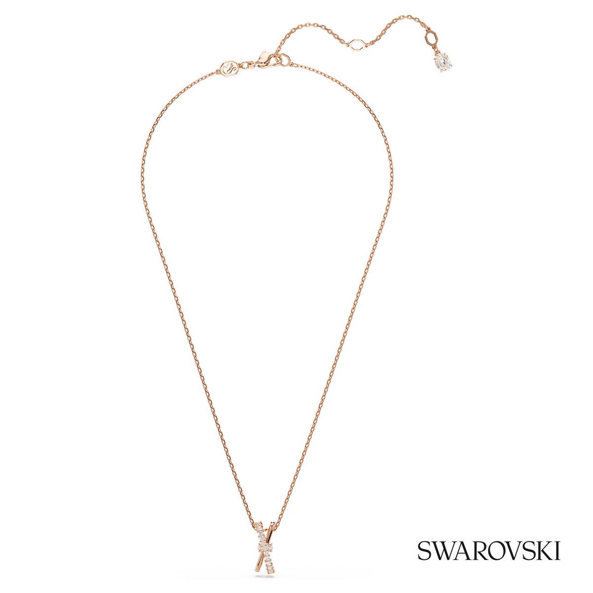 Hyperbola pendant, Mixed cuts, Twist, White, 18K rose gold finish – item 5689788 – view 2
