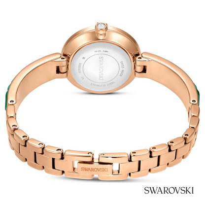 Matrix bangle watch, Swiss Made, Crystal bracelet, Champagne gold-tone finish
