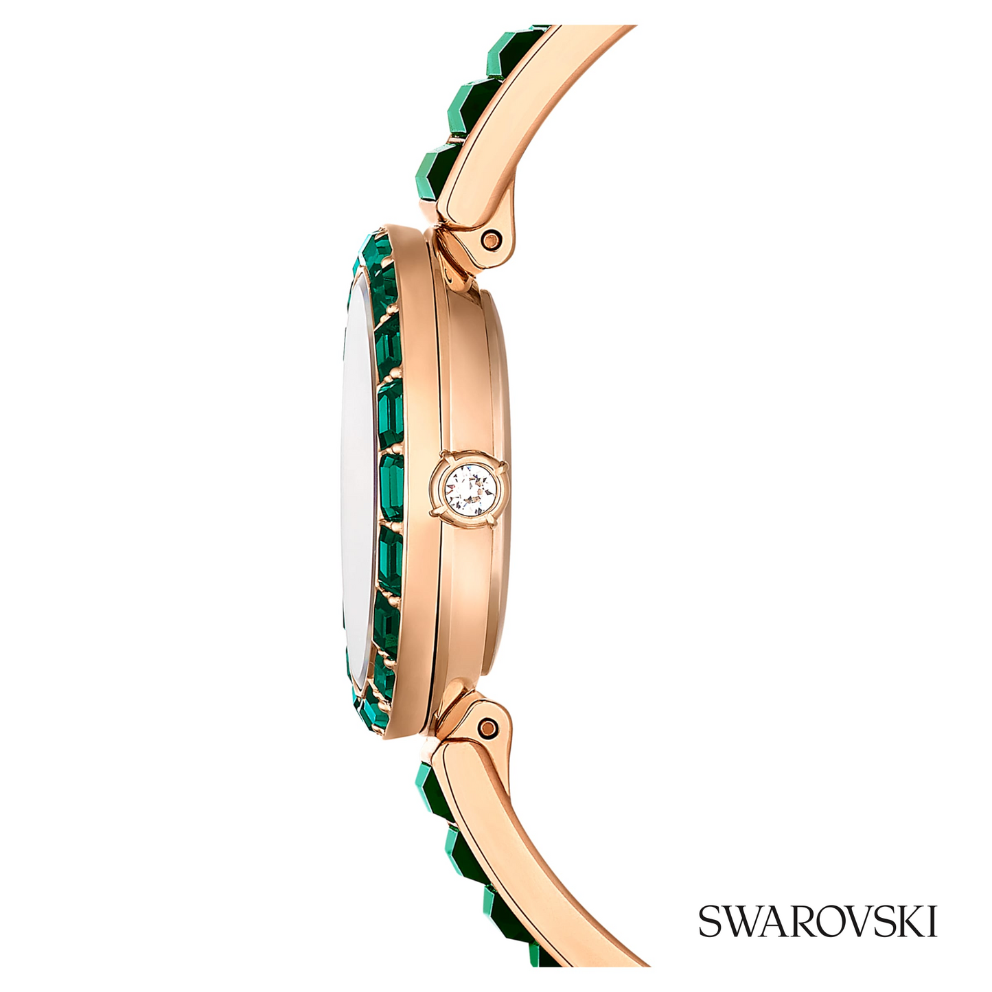 Matrix bangle watch, Swiss Made, Crystal bracelet, Champagne gold-tone finish