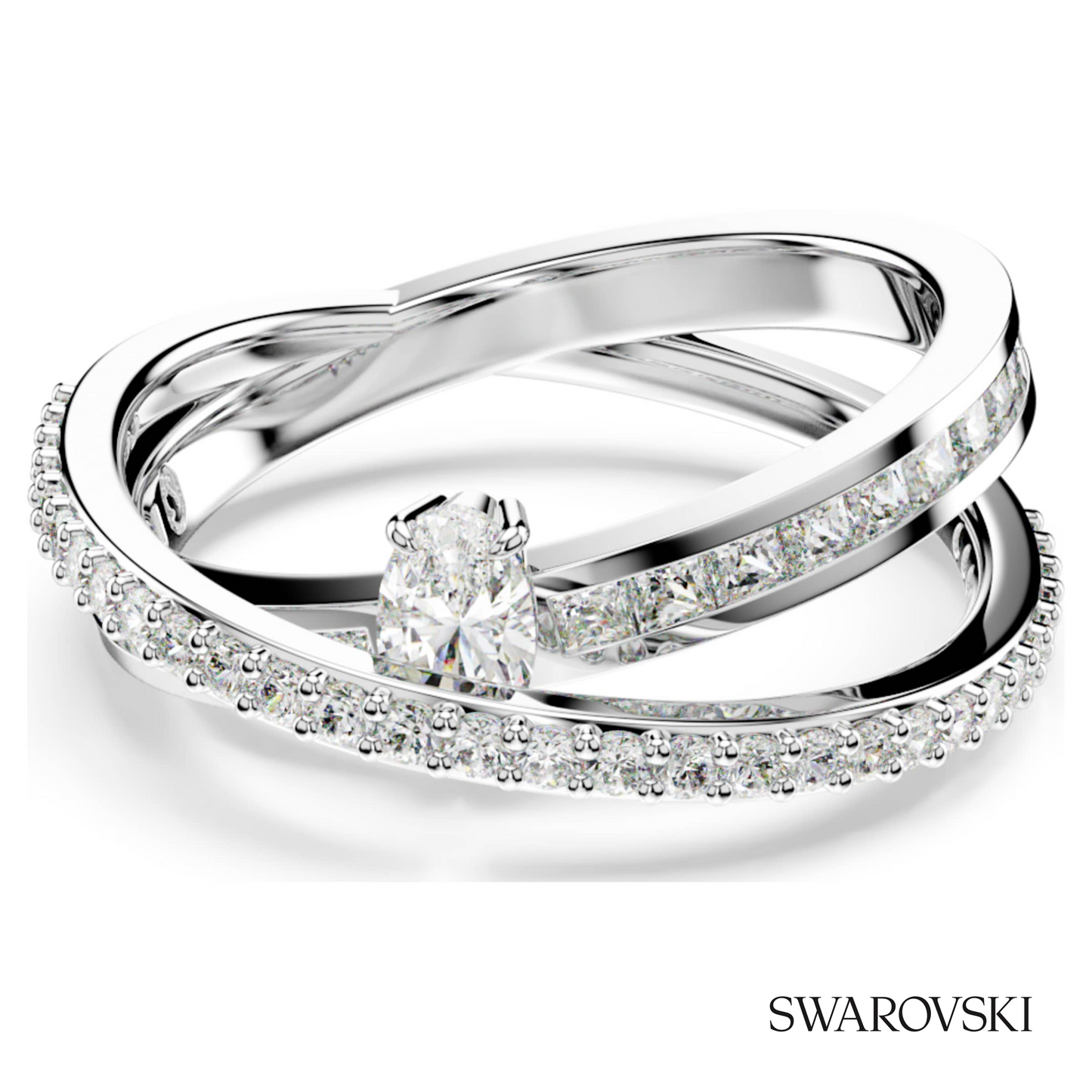 Swarovski Hyperbola ring, Mixed cuts, White, Rhodium plated – item 5691228 image 5