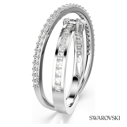 Swarovski Hyperbola ring, Mixed cuts, White, Rhodium plated – item 5691228 image 2