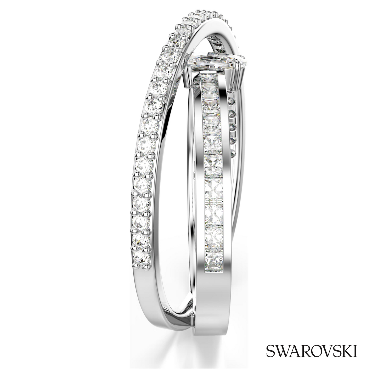 Swarovski Hyperbola ring, Mixed cuts, White, Rhodium plated – item 5691228 image 3