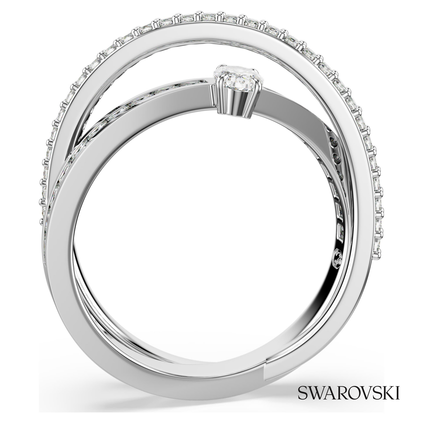 Swarovski Hyperbola ring, Mixed cuts, White, Rhodium plated – item 5691228 image 4
