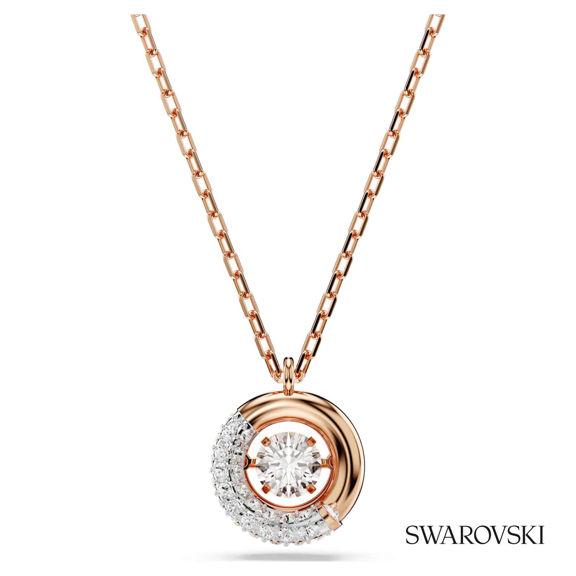 Swarovski Dextera pendant, Round cut, White, 18K rose gold – item 5692257 image 5