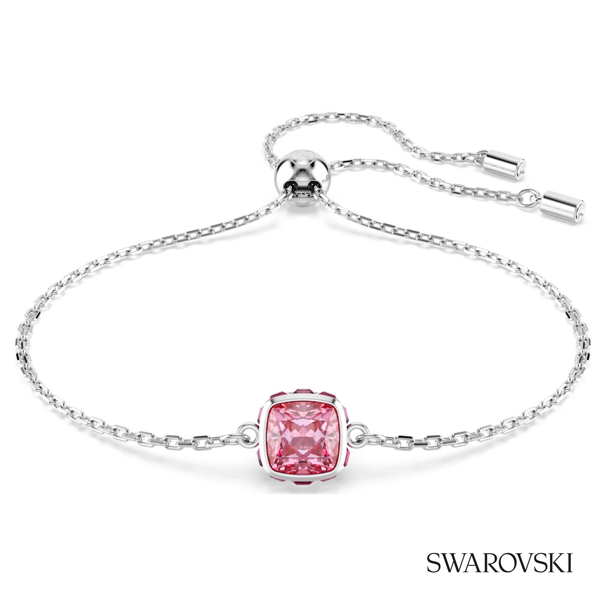 Swarovski Birthstone bracelet, Square cut, October, Pink – item 5692883