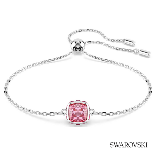 Swarovski Birthstone bracelet, Square cut, October, Pink – item 5692883