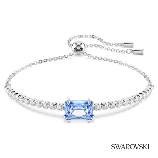 Swarovski Matrix bracelet, Mixed cuts, Blue, Rhodium plated – item 5693412