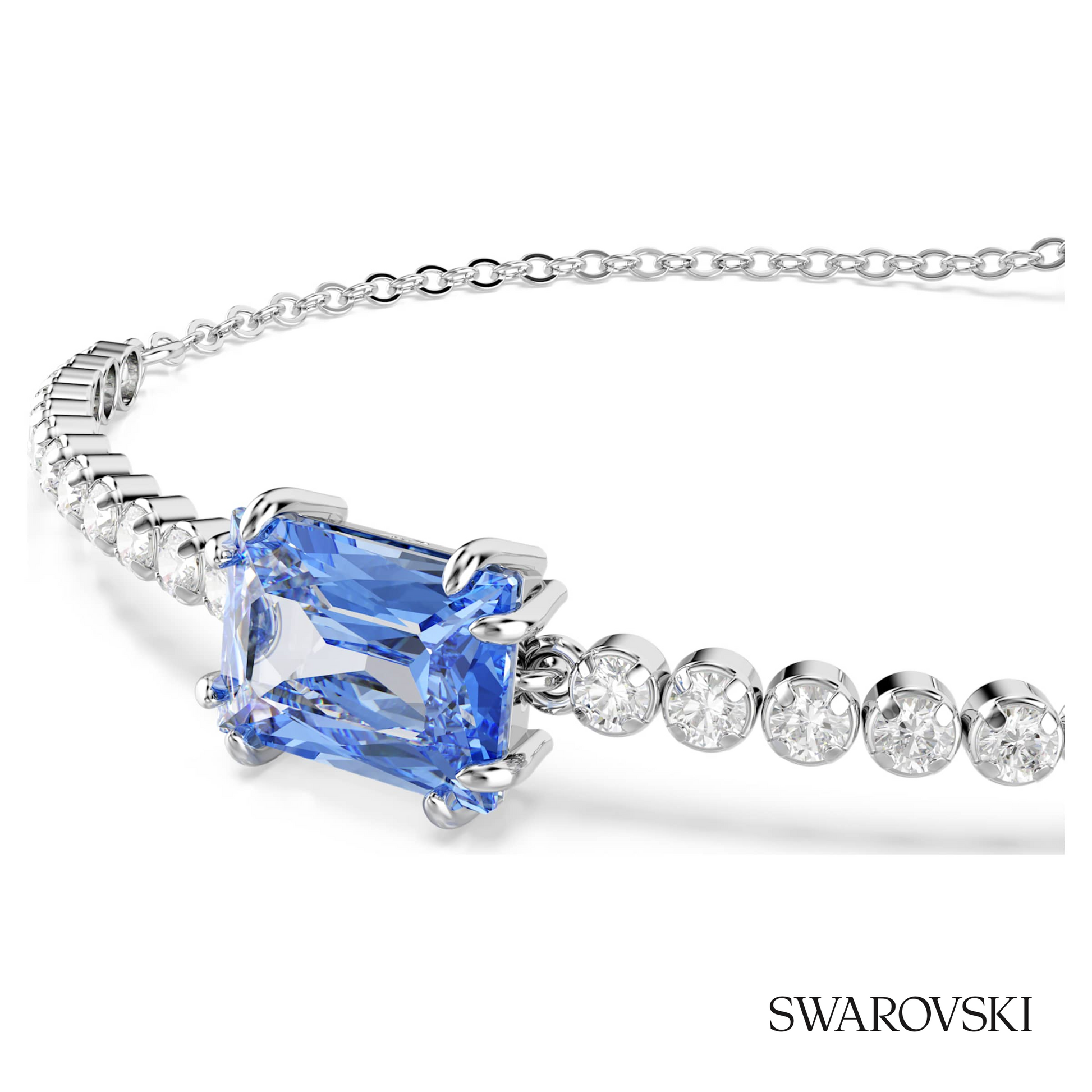 Swarovski Matrix bracelet, Mixed cuts, Blue, Rhodium plated – item 5693412 image 2