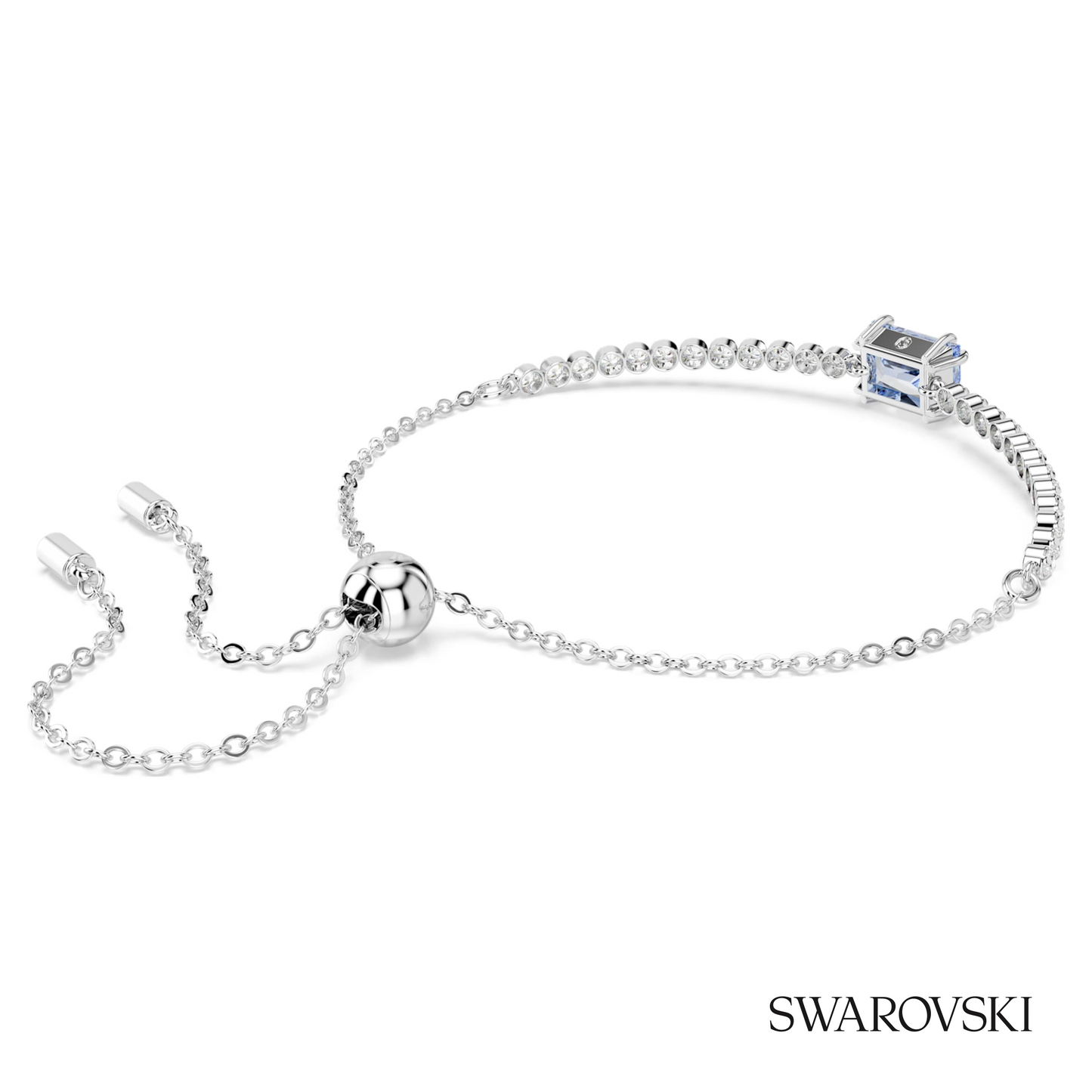 Swarovski Matrix bracelet, Mixed cuts, Blue, Rhodium plated – item 5693412 image 4