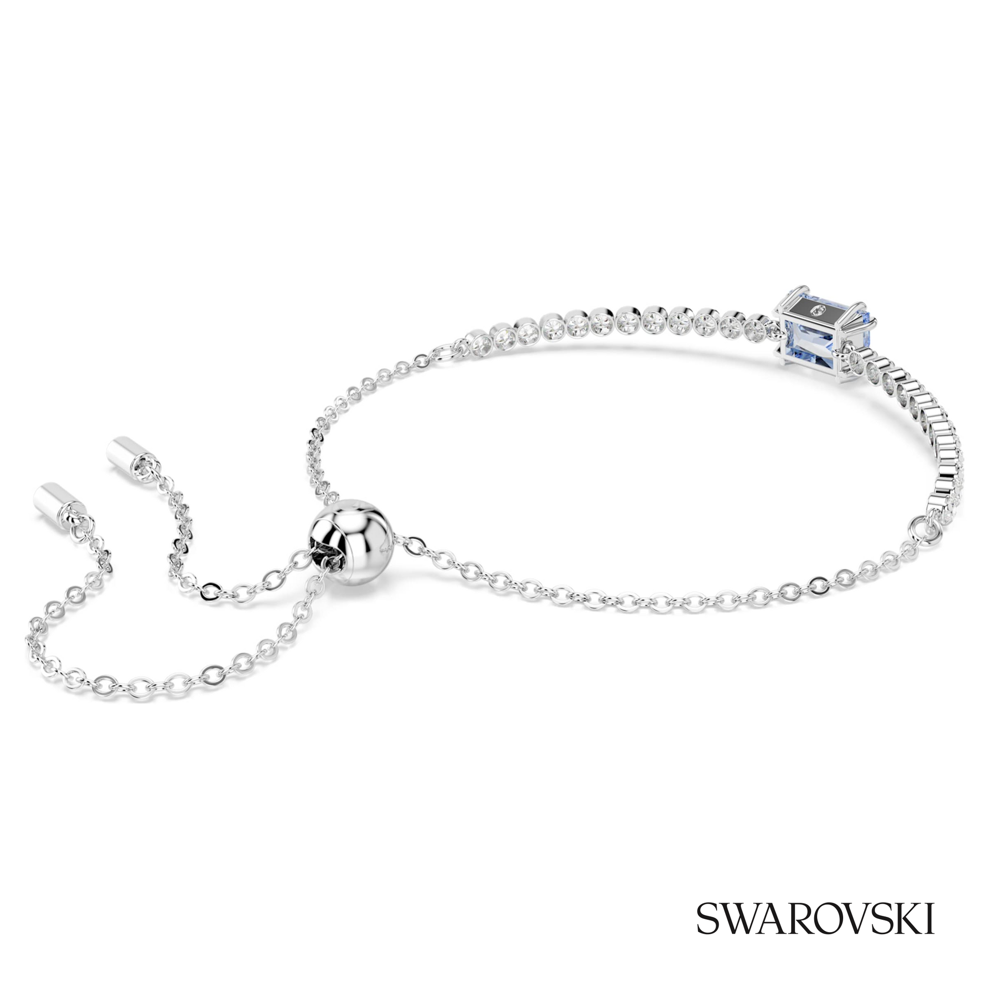 Swarovski Matrix bracelet, Mixed cuts, Blue, Rhodium plated – item 5693412 image 4