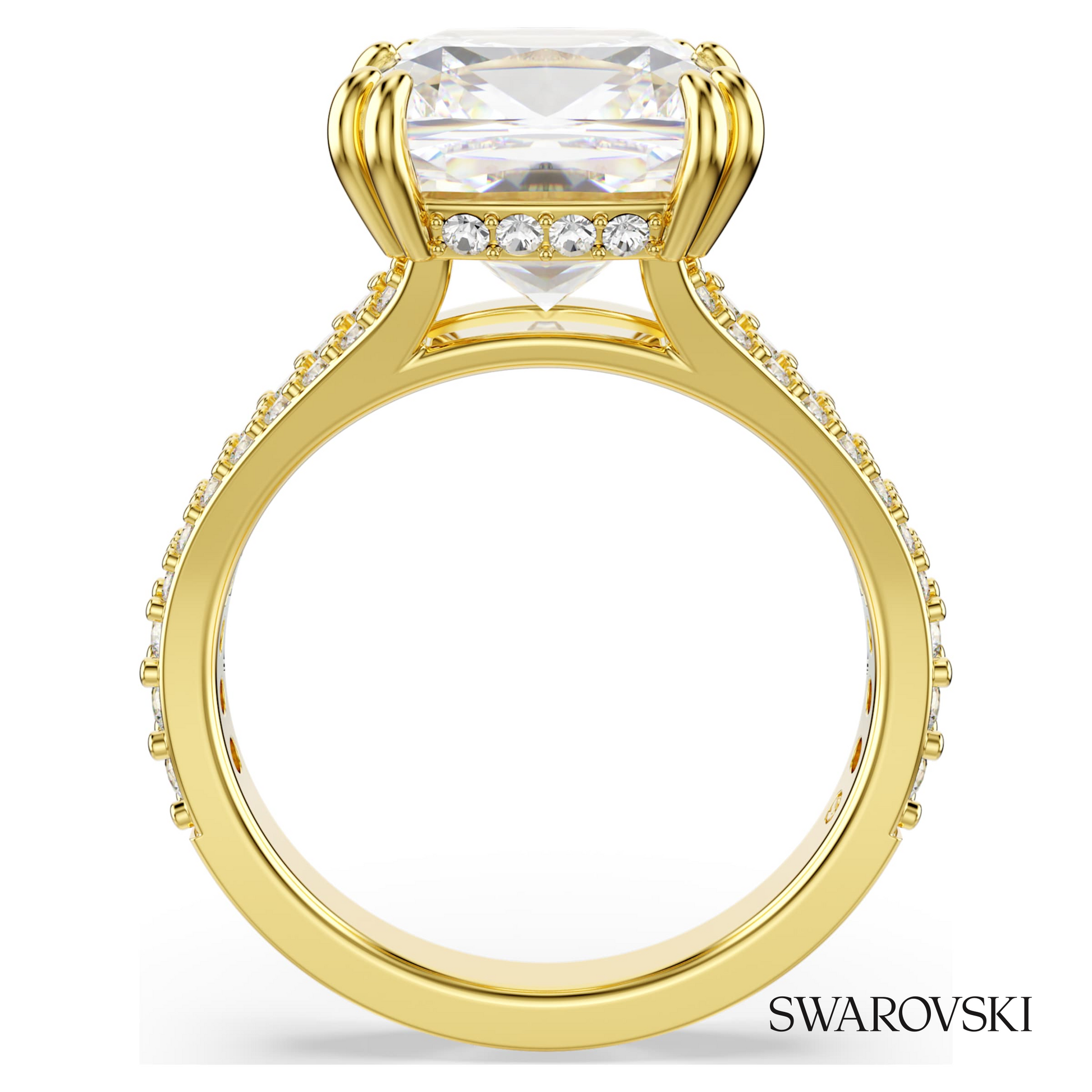 Swarovski Stilla cocktail ring, Square cut, Pave, White – item 5693501 image 4