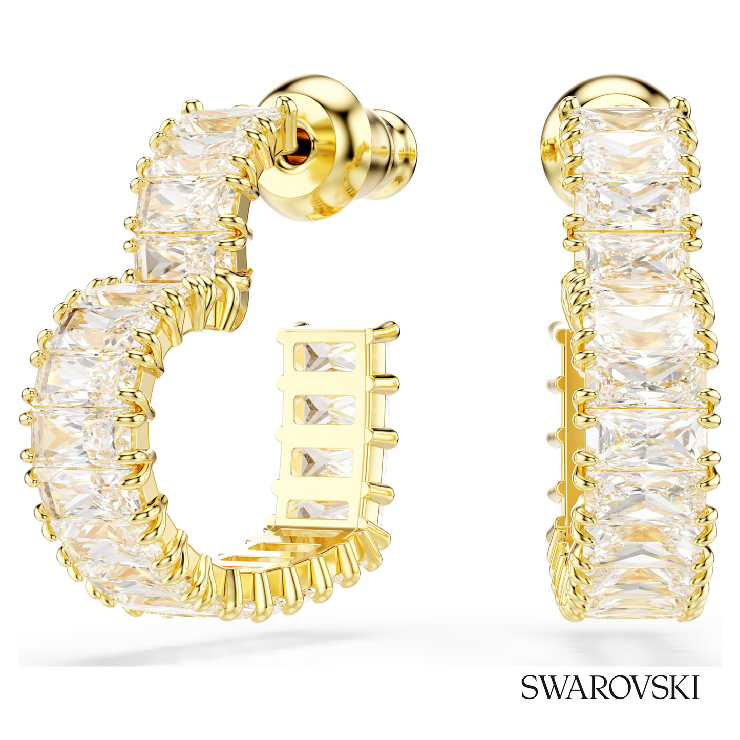 Swarovski Matrix hoop earrings, Baguette cut, Motif – item 5693512