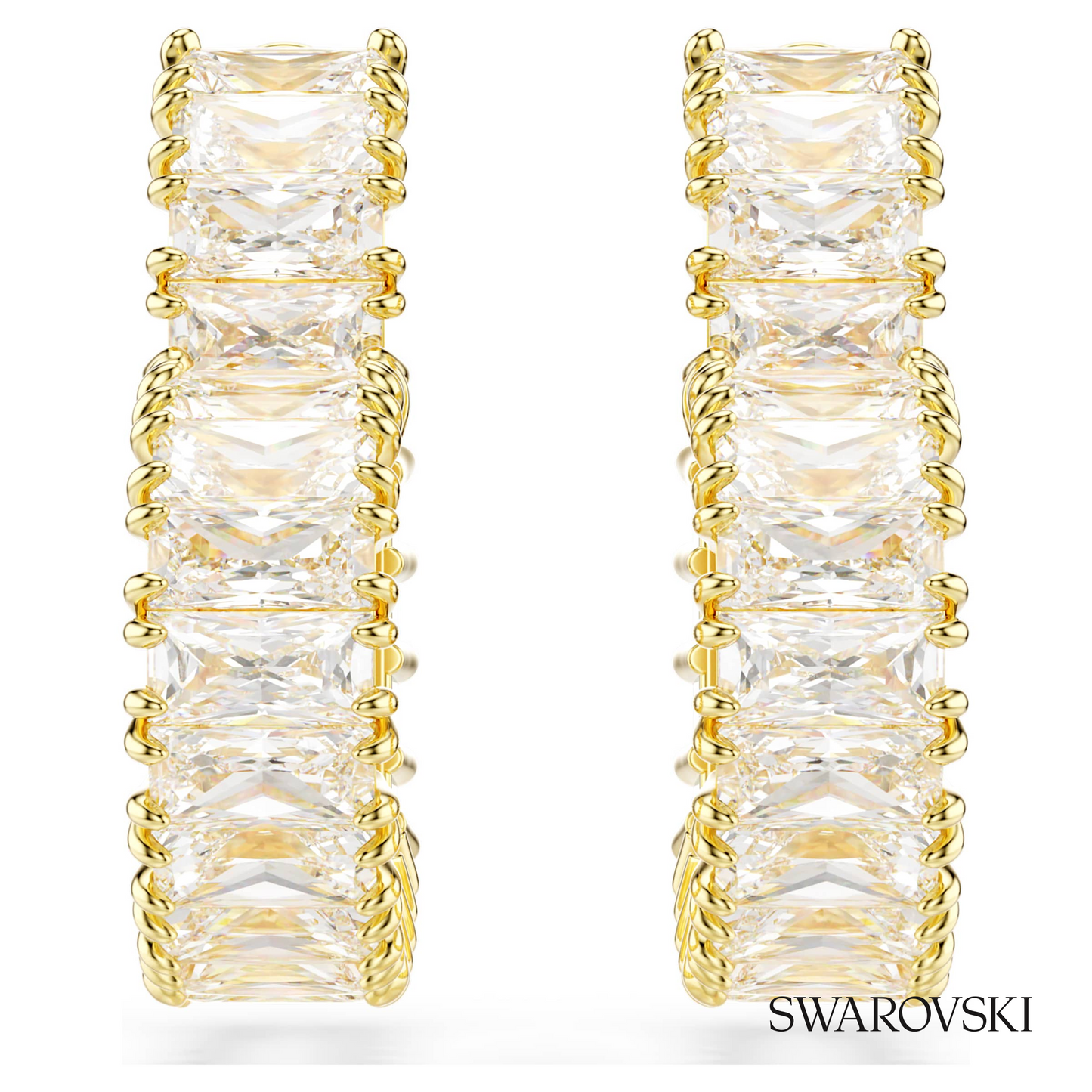 Swarovski Matrix hoop earrings, Baguette cut, Motif – item 5693512 image 2