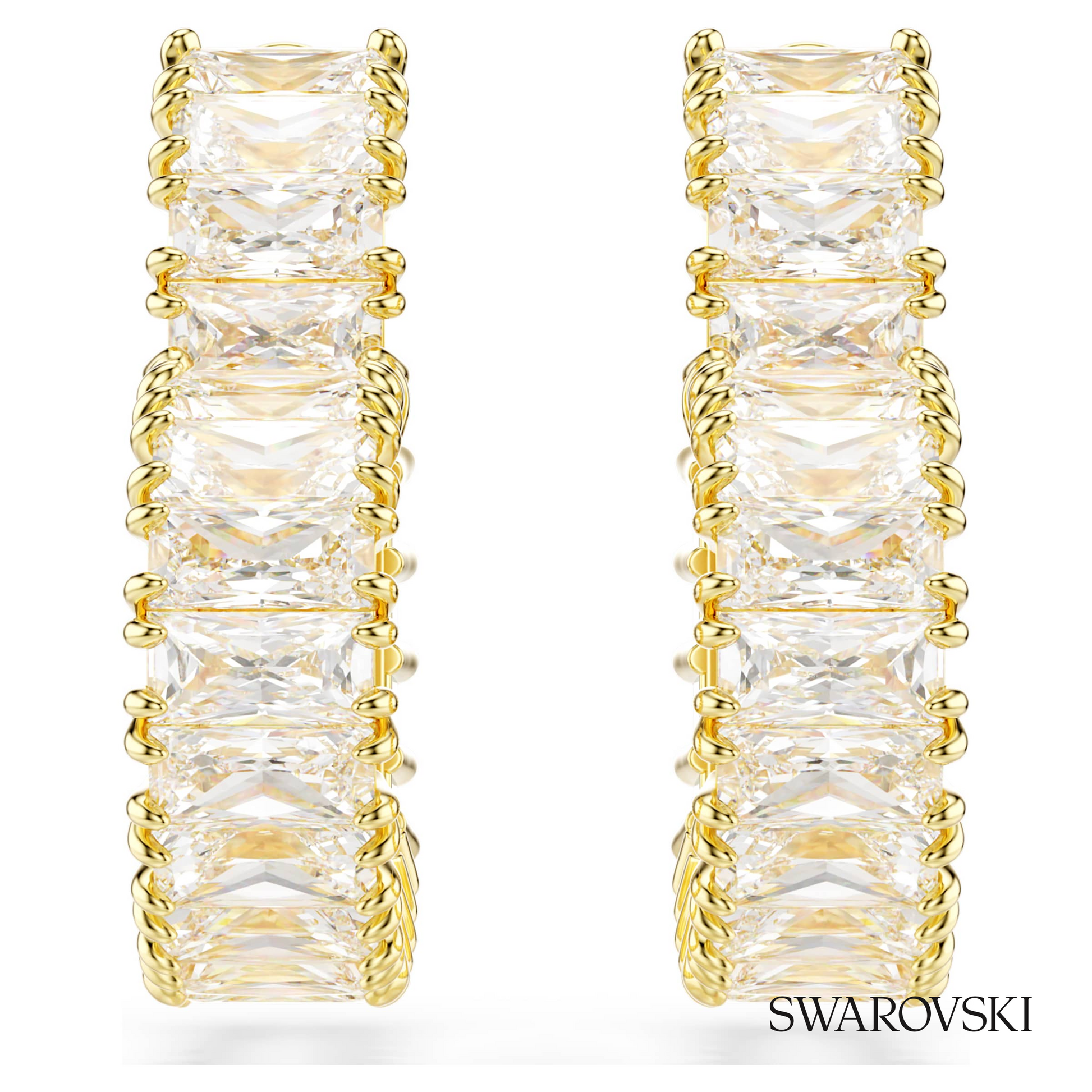 Swarovski Matrix hoop earrings, Baguette cut, Motif – item 5693512 image 2