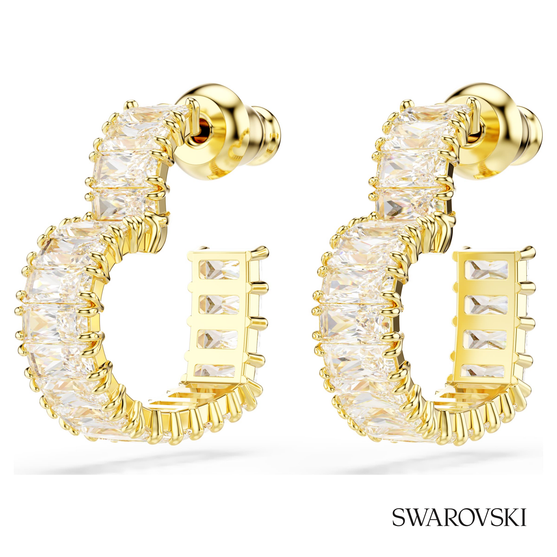 Swarovski Matrix hoop earrings, Baguette cut, Motif – item 5693512 image 3