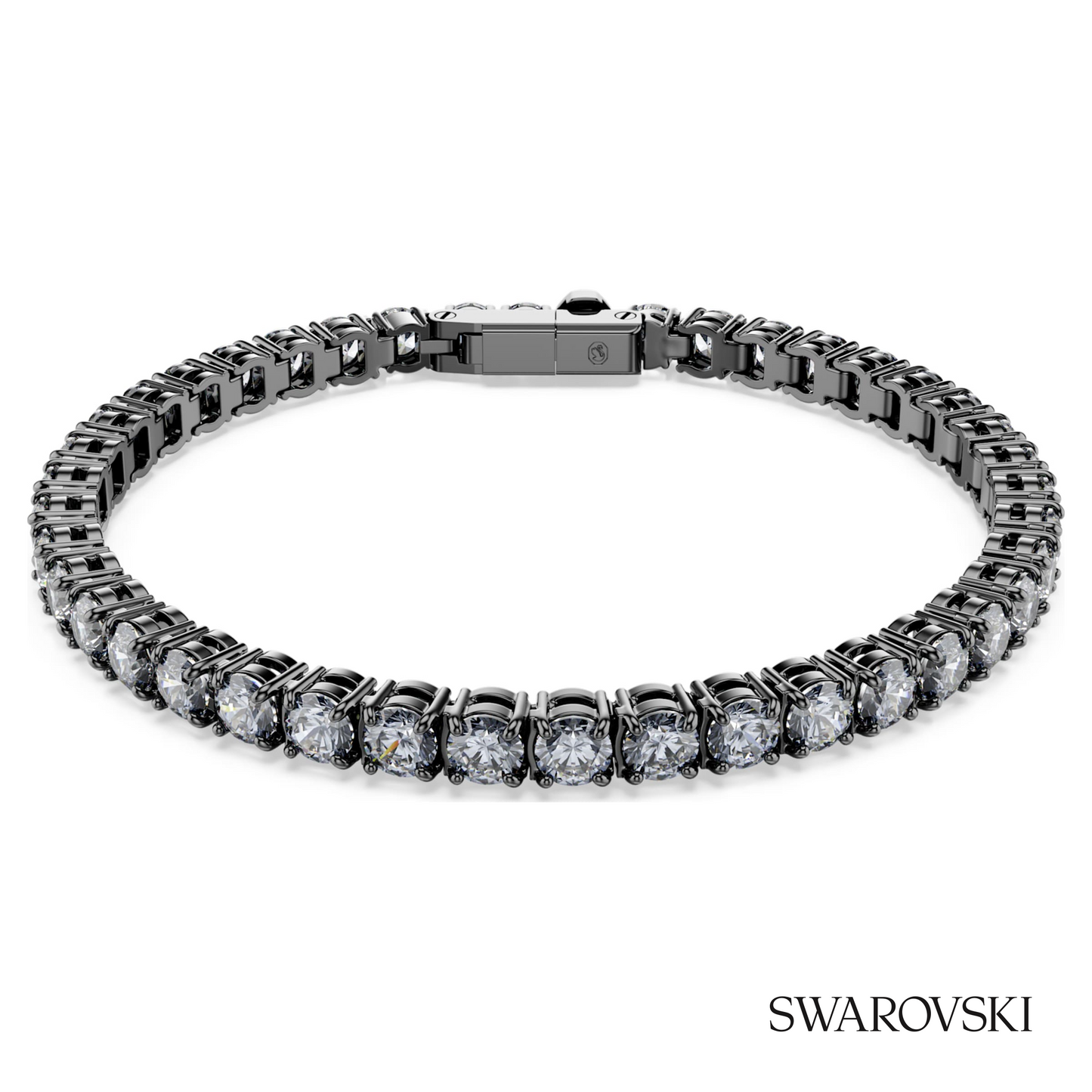 Swarovski Matrix Tennis bracelet, Round cut, Gray – item 5693927