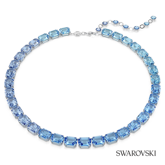 Millenia necklace, Octagon cut, Color gradient, Blue, Rhodium plated – item 5694136