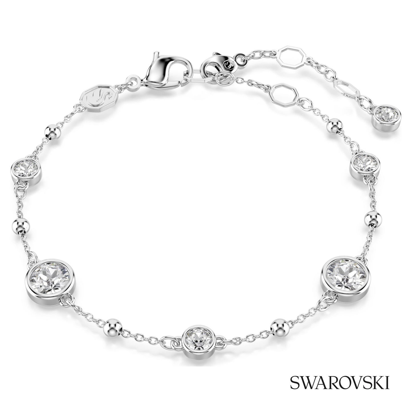 Swarovski Imber bracelet, Round cut, White, Rhodium plated – item 5696079