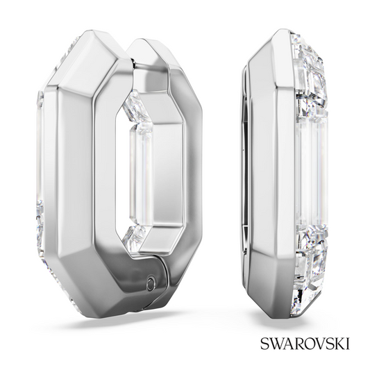 Swarovski Lucent hoop earrings, Octagon shape, Small, White – item 5696289