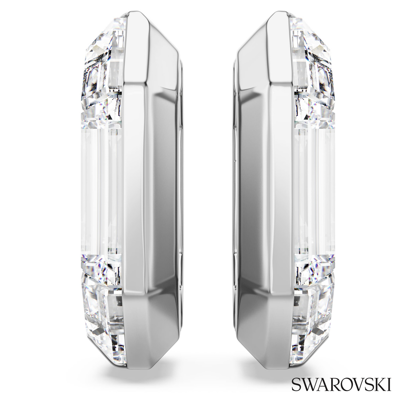 Swarovski Lucent hoop earrings, Octagon shape, Small, White – item 5696289 image 2