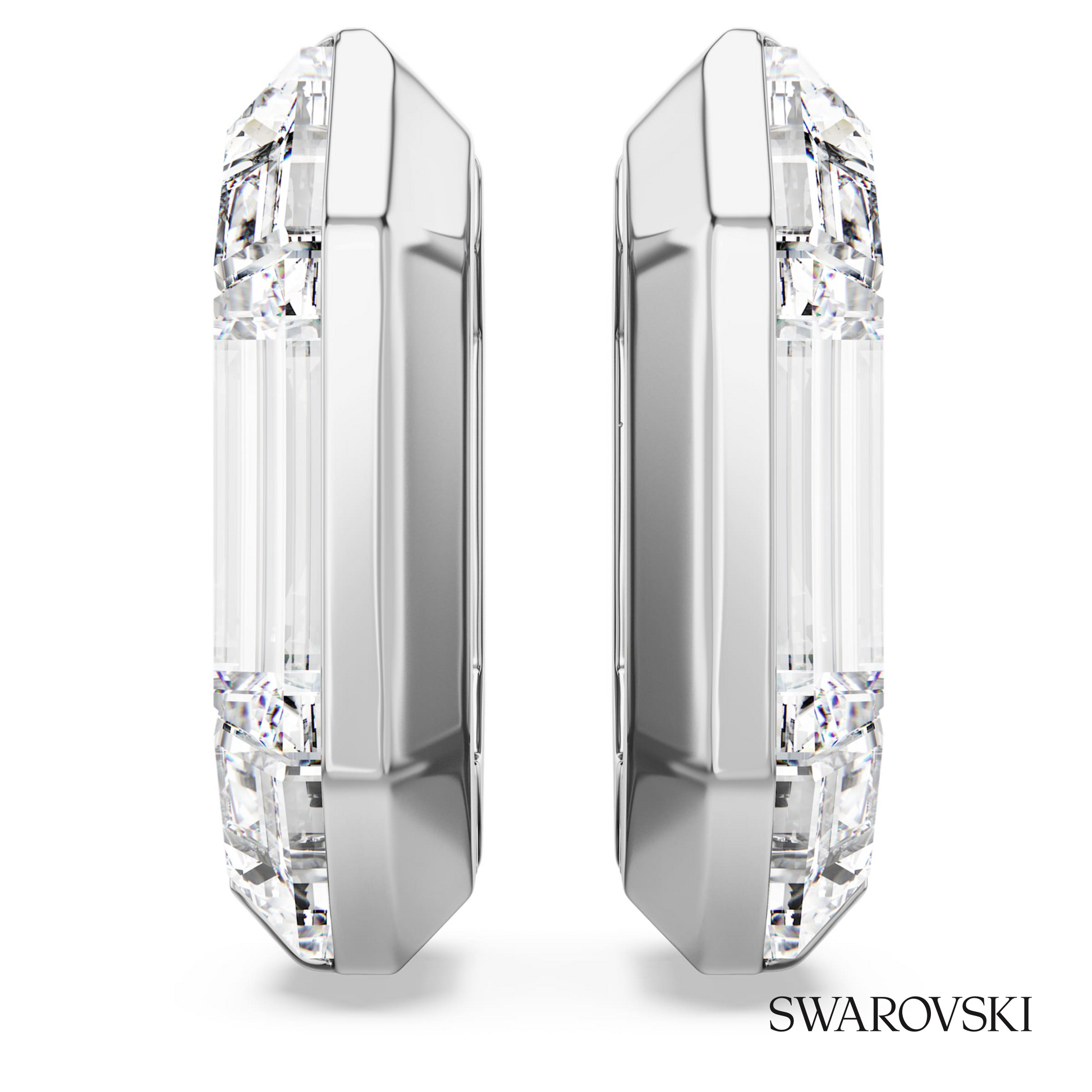 Swarovski Lucent hoop earrings, Octagon shape, Small, White – item 5696289 image 2
