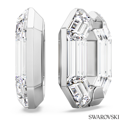 Swarovski Lucent hoop earrings, Octagon shape, Small, White – item 5696289 image 4