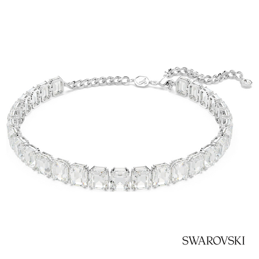 Millenia choker, Octagon cut, White, Rhodium plated – item 5696292
