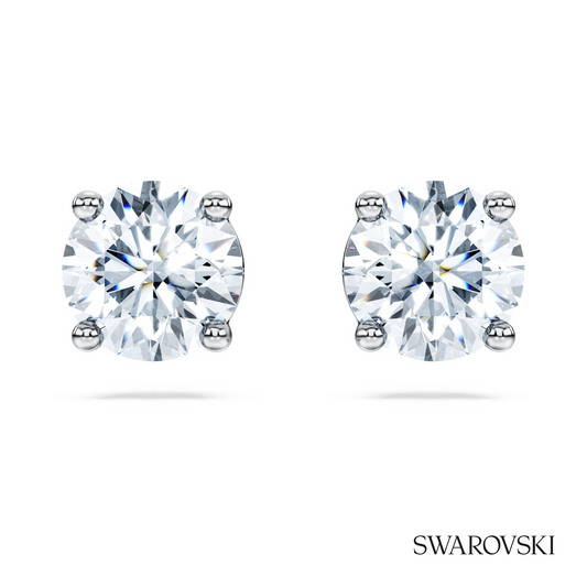 Eternity solitaire stud earrings, Lab-grown diamonds 2 ct tw, Round shape, 14K white gold – item 5697146