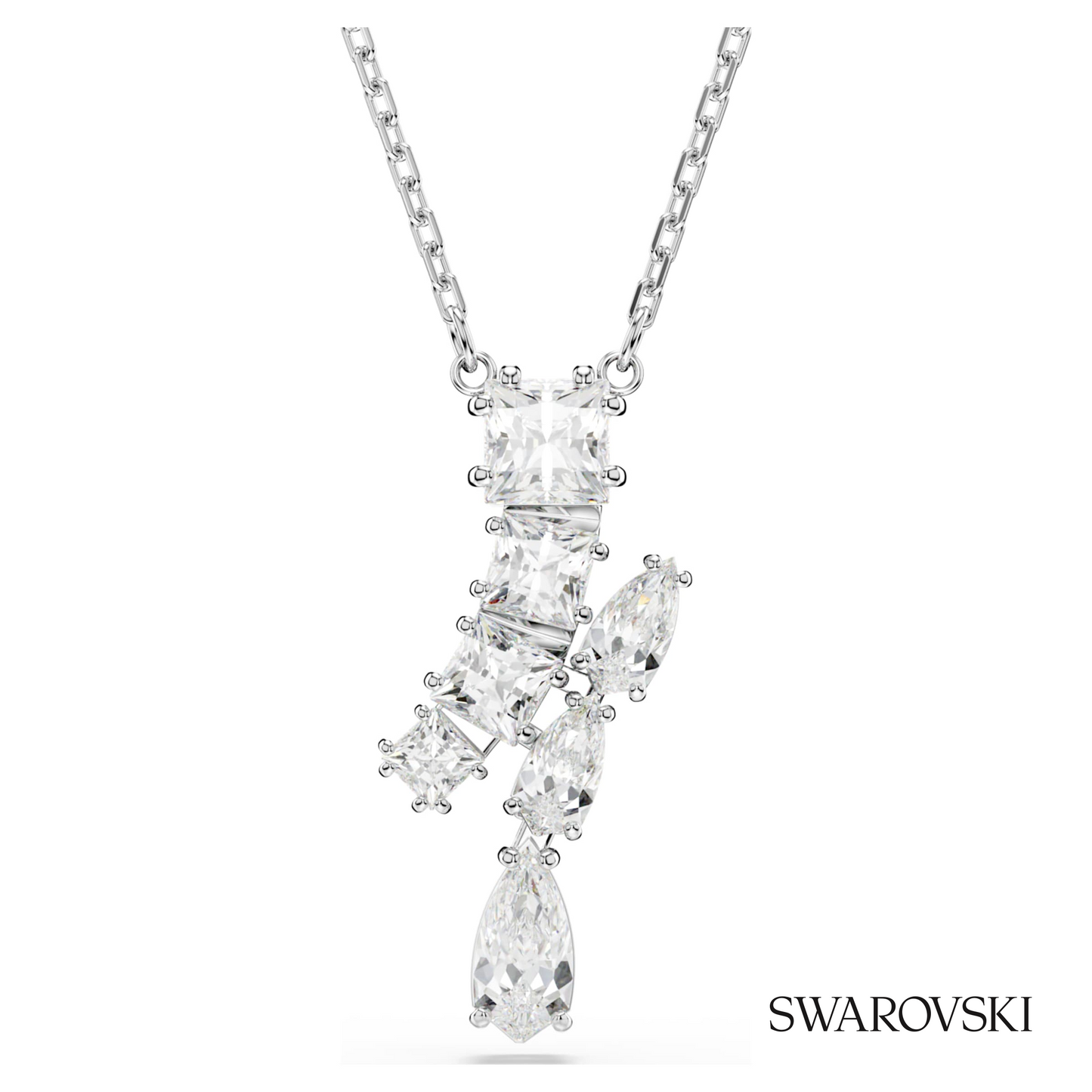 Swarovski Matrix pendant, Mixed cuts, White, Rhodium plated – item 5700420 image 5