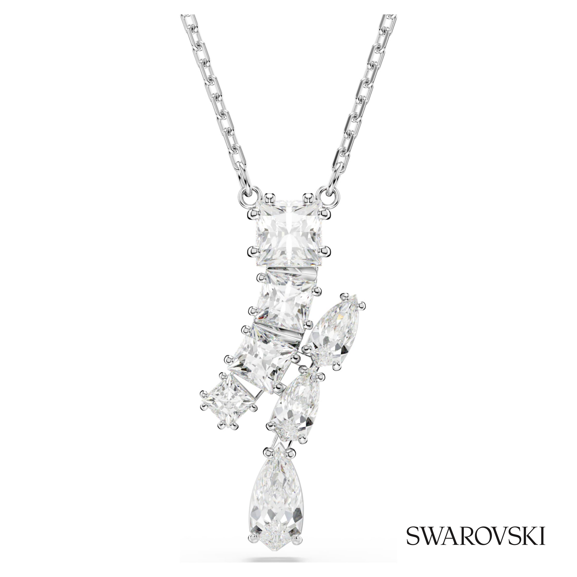 Swarovski Matrix pendant, Mixed cuts, White, Rhodium plated – item 5700420 image 5