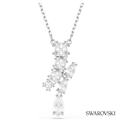 Swarovski Matrix pendant, Mixed cuts, White, Rhodium plated – item 5700420