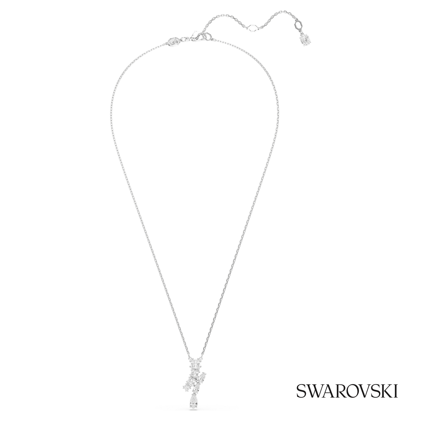 Swarovski Matrix pendant, Mixed cuts, White, Rhodium plated – item 5700420 image 2