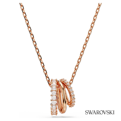 Hyperbola pendant, Mixed cuts, White, 18K rose gold finish – item 5701494 – view 4