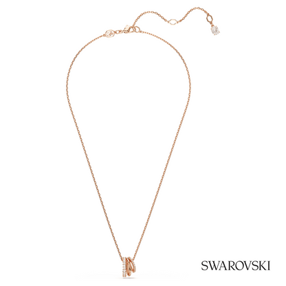 Hyperbola pendant, Mixed cuts, White, 18K rose gold finish – item 5701494