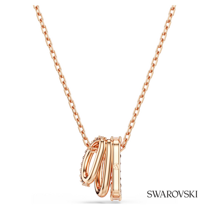 Hyperbola pendant, Mixed cuts, White, 18K rose gold finish – item 5701494 – view 3