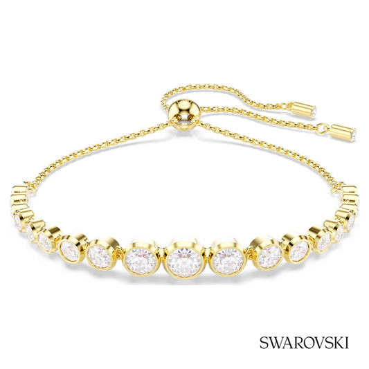 Imber bracelet, Mixed round cuts, White, 18K gold finish – item 5705450