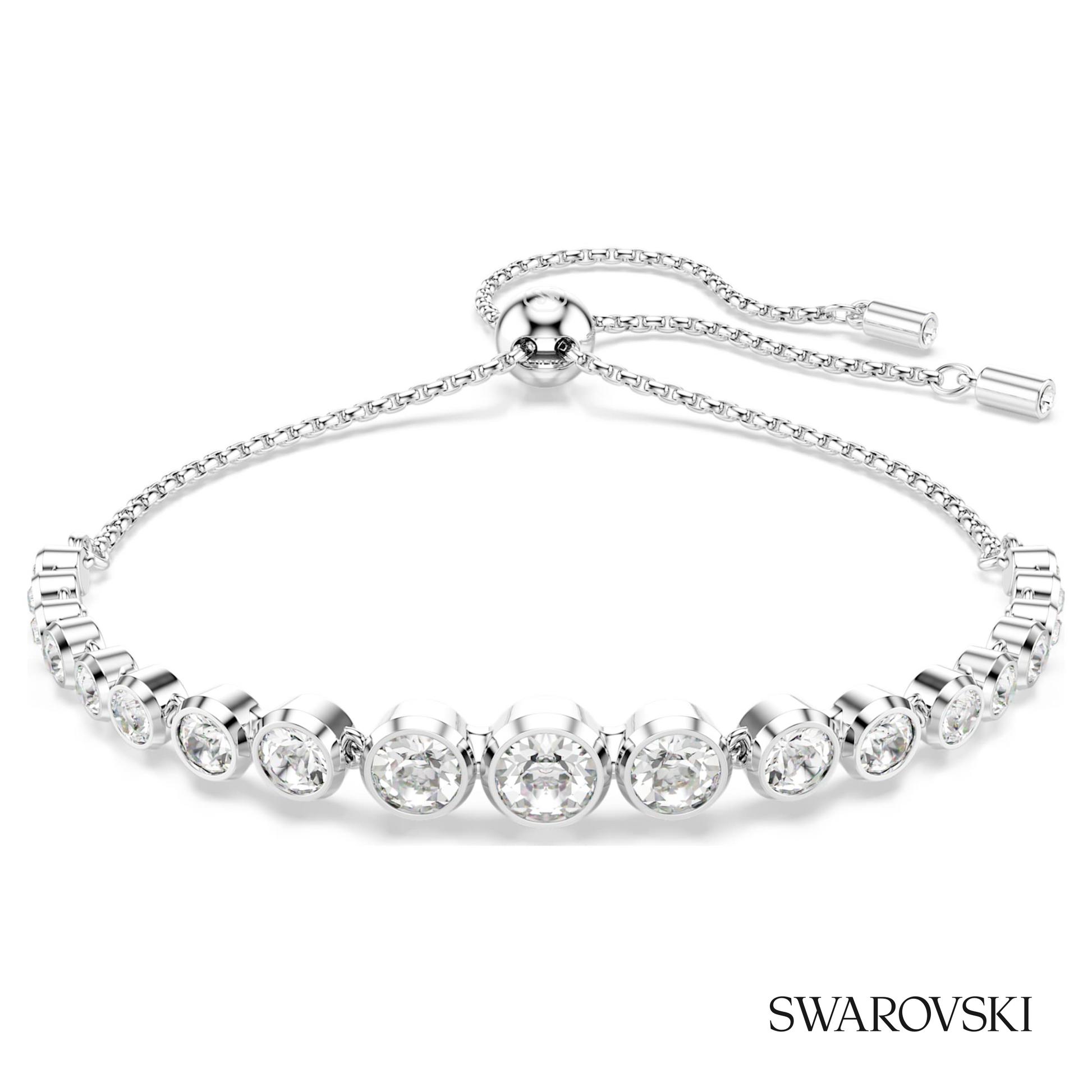 Swarovski Imber bracelet, Mixed round cuts, White, Rhodium – item 5705451