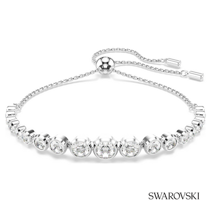 Swarovski Imber bracelet, Mixed round cuts, White, Rhodium – item 5705451