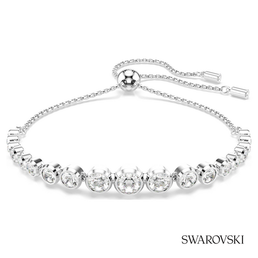 Swarovski Imber bracelet, Mixed round cuts, White, Rhodium – item 5705451